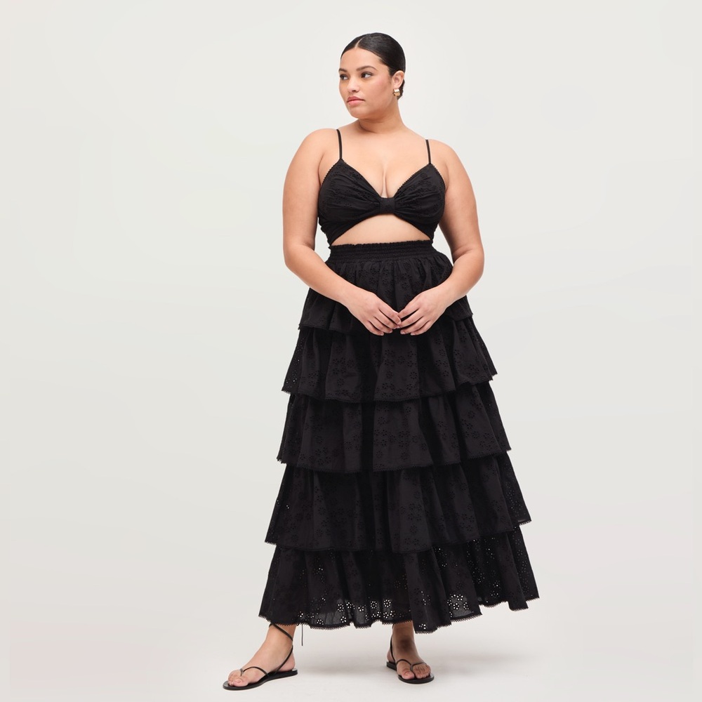 Hill House Noemi’s Black Eyelet Skirt Size M